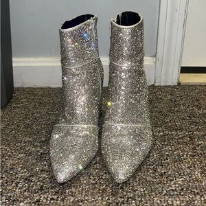 Target Silver Sparkle Ankle Booties